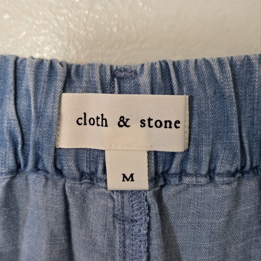 Cloth & Stone | Women's Wide Leg Light Wash Chambray Breezy Pants Size Medium - Picture 7 of 10